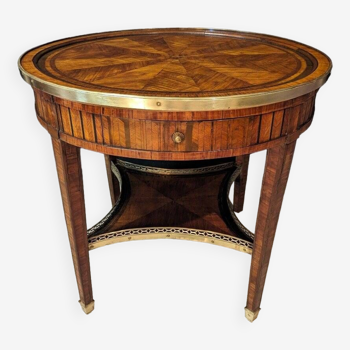 Louis xvi pedestal table in marquetry