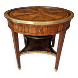 Louis XVI pedestal table in marquetry