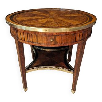 Louis xvi pedestal table in marquetry