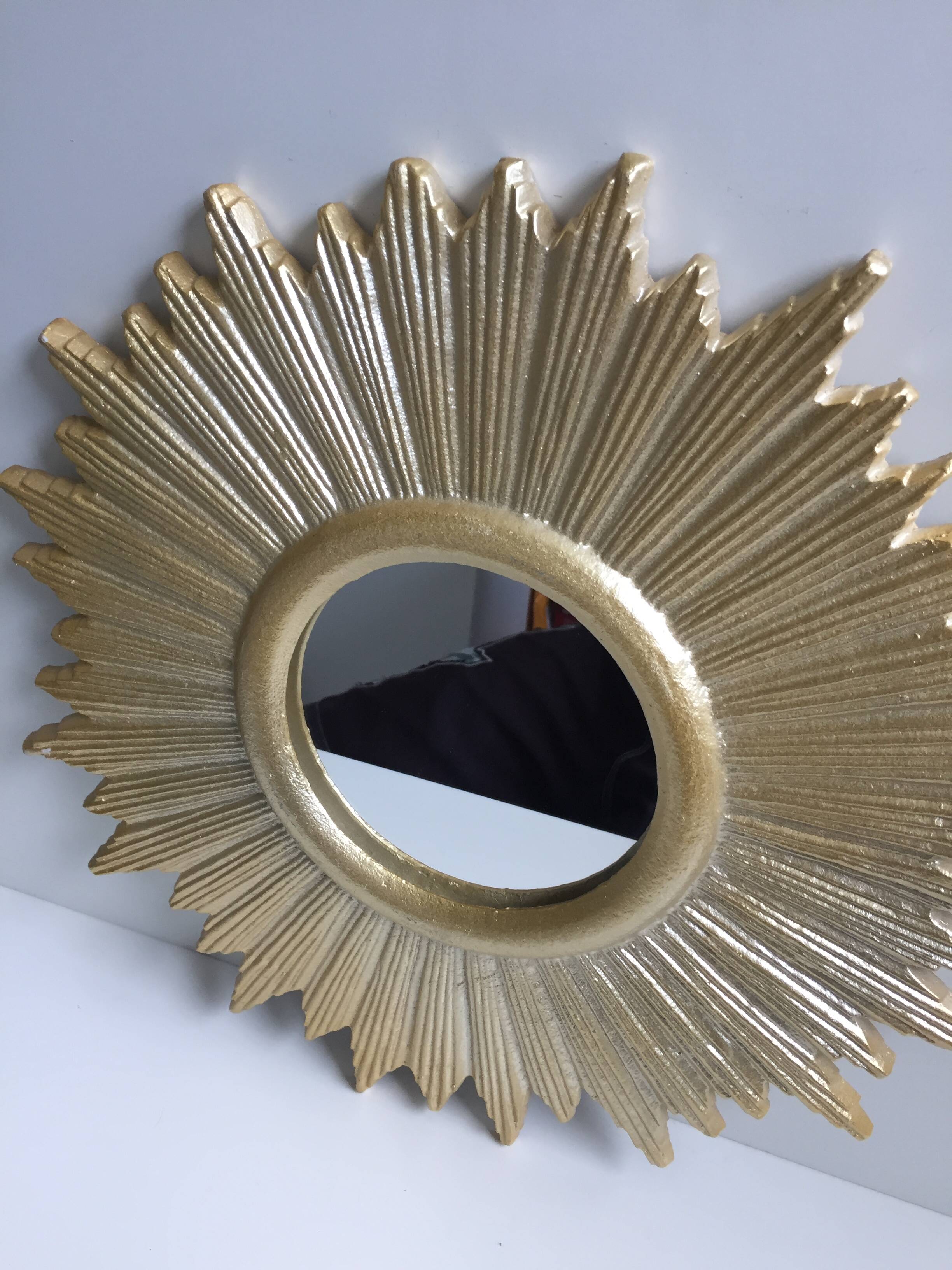 Golden wall sun mirror design baroque modern contemporary style