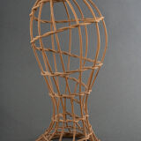 Head to hat Marotte Rattan hat shop head 1950