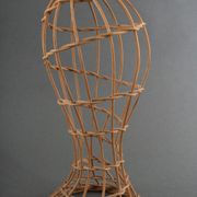 Head to hat Marotte Rattan hat shop head 1950