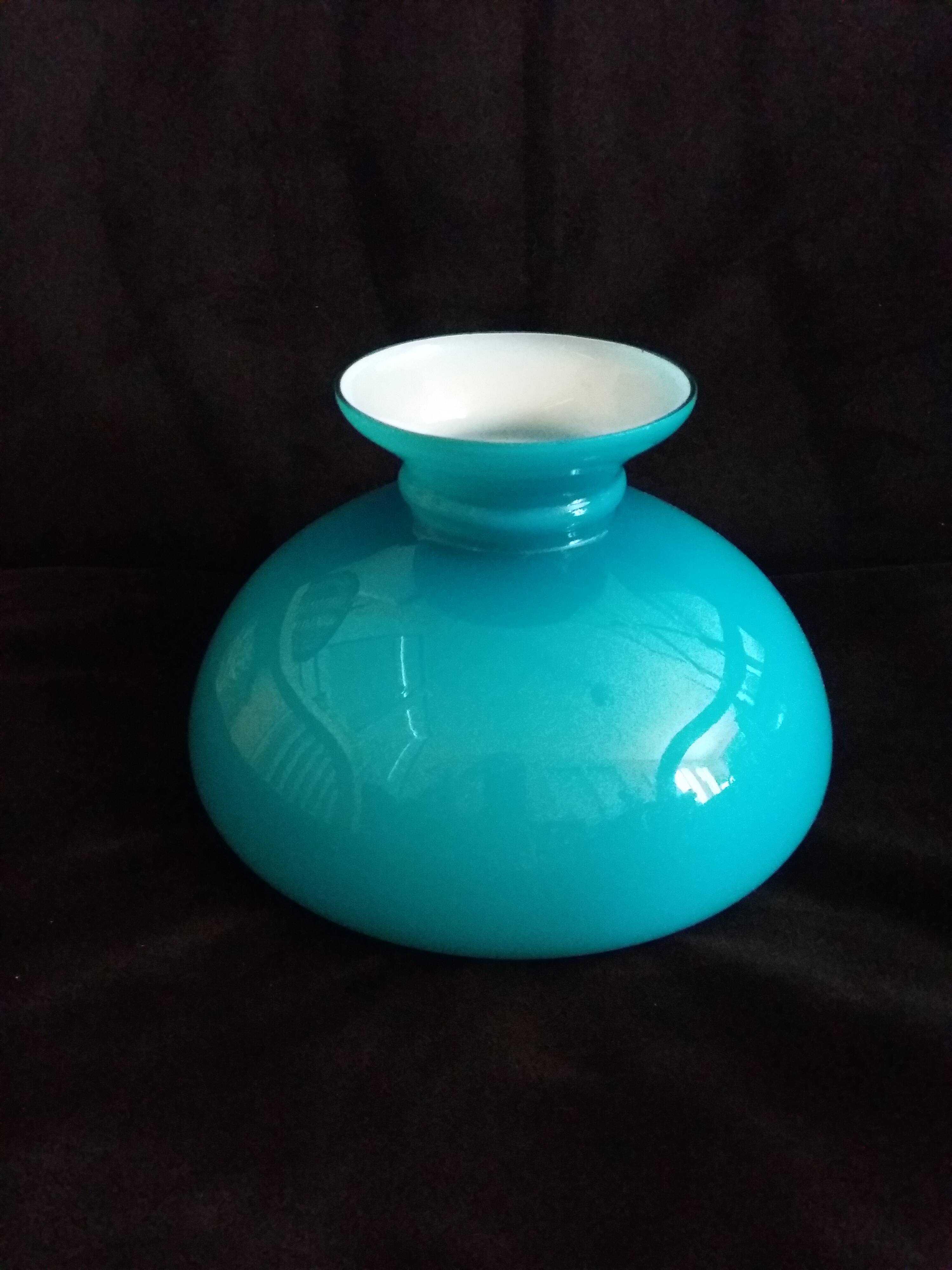Turquoise opaline glass globe lampshade