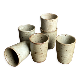 6 sandstone cups