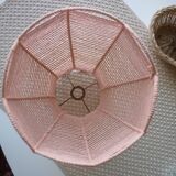 Abat-jour tressé en coton rosé