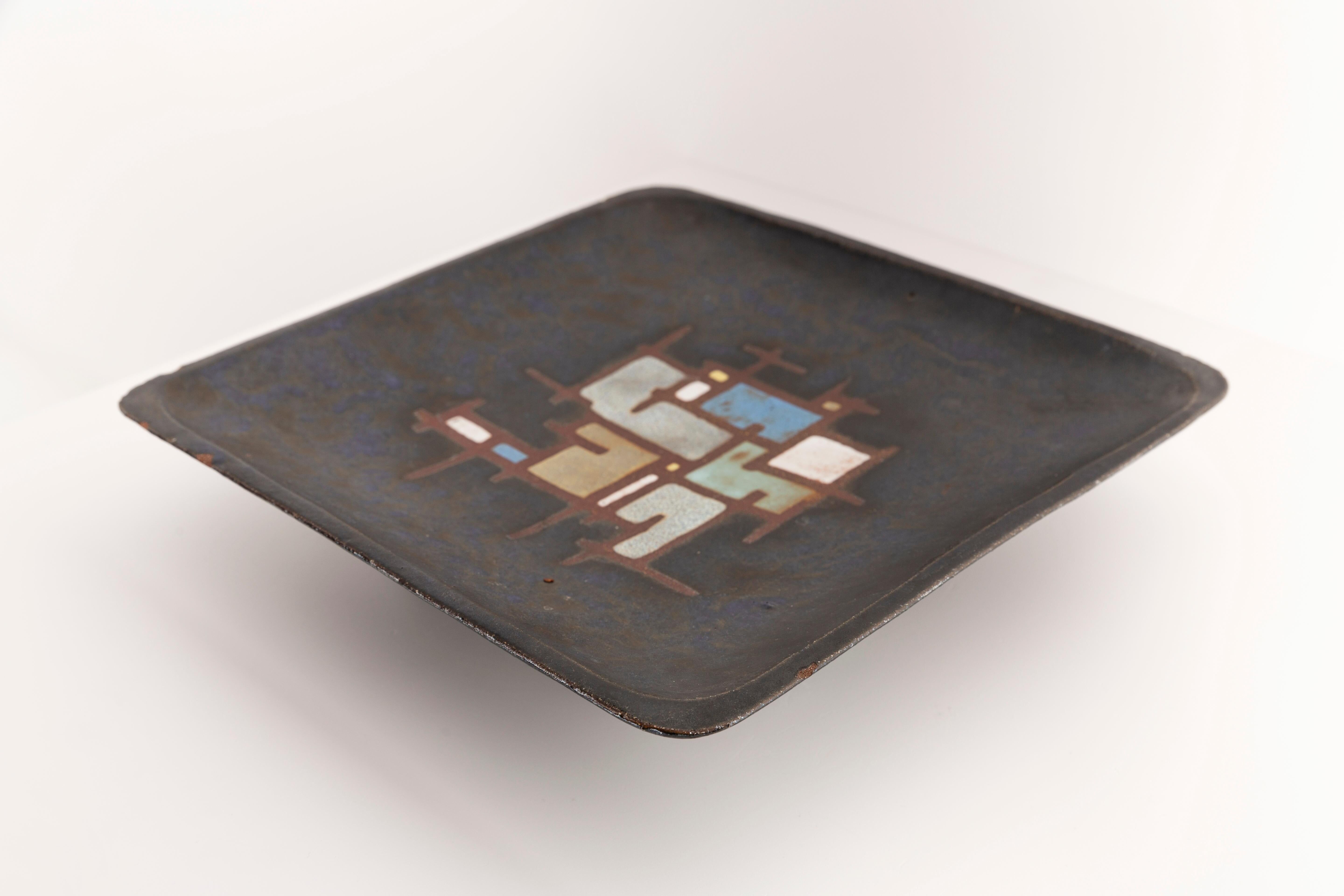 Vintage ceramic decorative plate, Belgium, 1960s