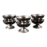6 coupelles à glace sur pied en inox service à dessert vintage