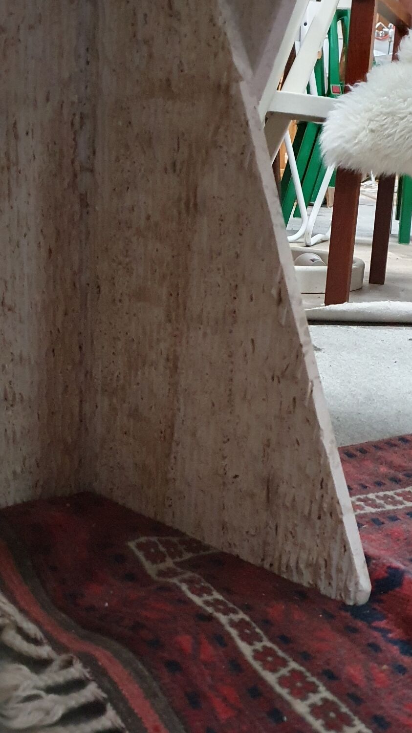 Travertine dining table