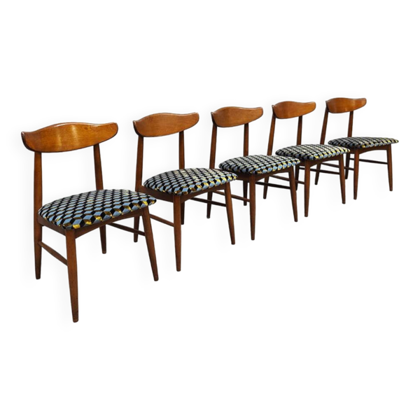 5 chaises de salle à manger danoises de la collection Birchcraft Baumritter, 1960