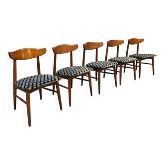 5 chaises de salle à manger danoises de la collection Birchcraft Baumritter, 1960
