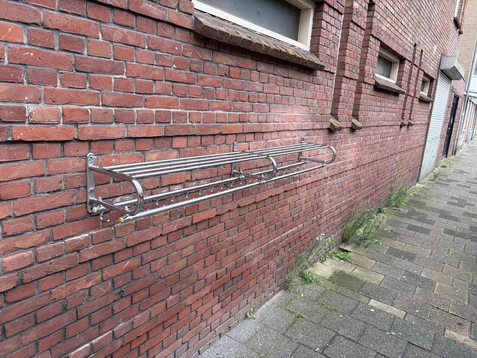 Chrome coat rack Bauhaus style, Oostwoud, Dutch design 1930s