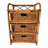 Rattan chest of drawers, 3 drawer chiffonier