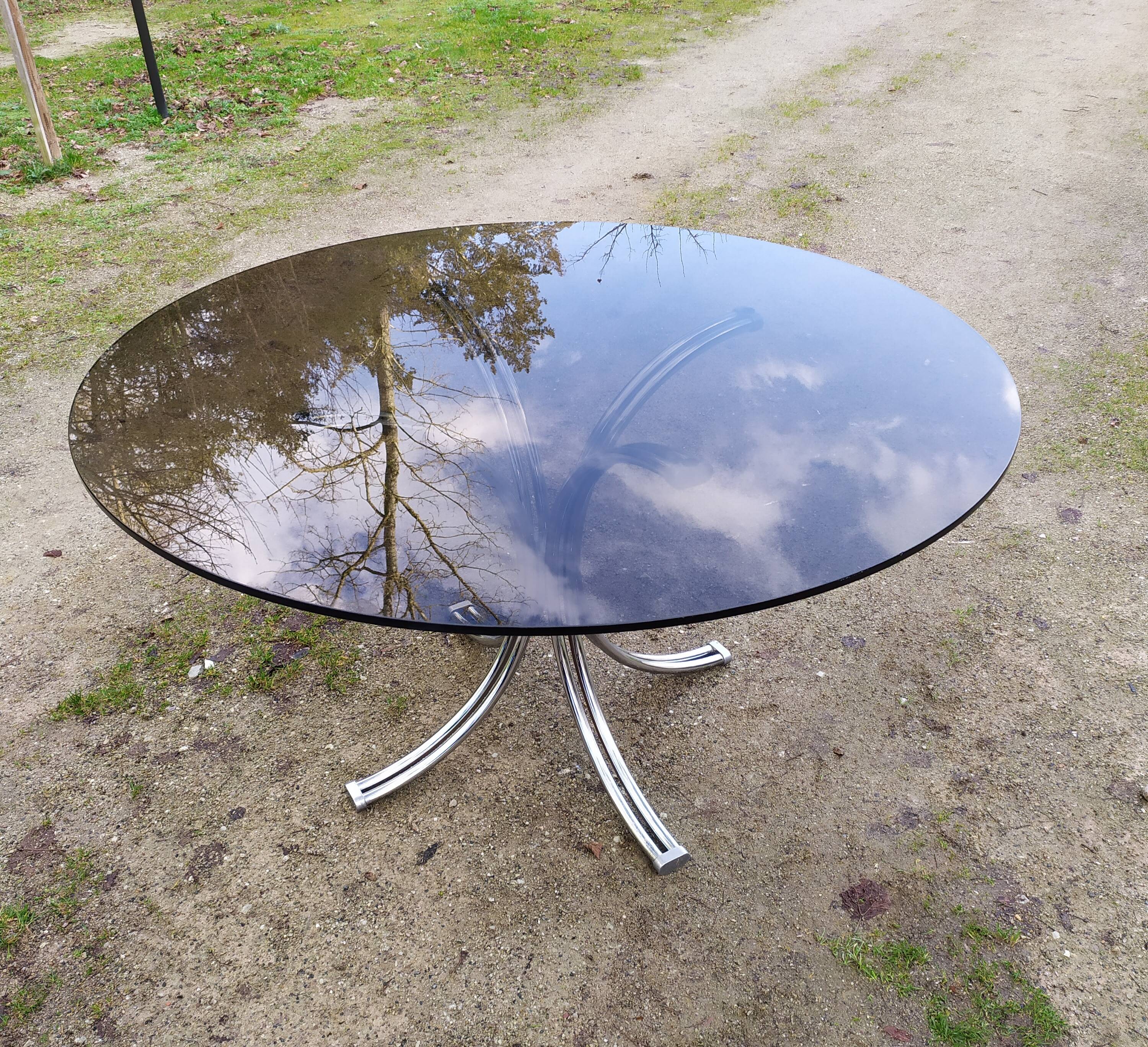 Glass dining table 70s - 130 cm