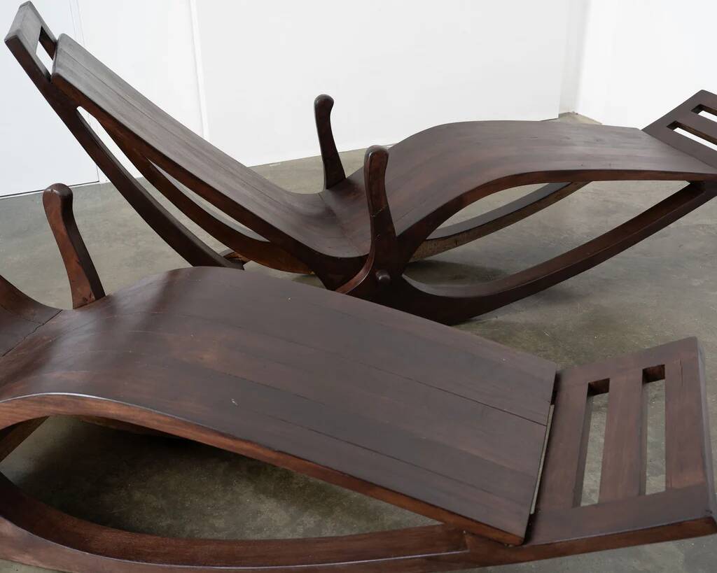 Modernist garden loungers