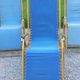Set of 3 vintage lafuma sun loungers canvas and tubes + table