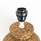 Woven rattan lamp base