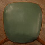 Six Italian  chairs in exotic wood and faux leather