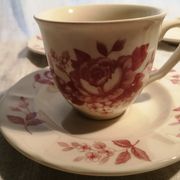 cups and saucers porcelain Claytan Malaysia pink pink