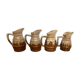 Set of 3 Barrel-Shaped Pitchers in the RÉVOL Style, Vintage Flamed Ceramic