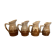 Set of 3 Barrel-Shaped Pitchers in the RÉVOL Style, Vintage Flamed Ceramic
