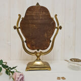 Golden mirror on swivel stand 36x50cm
