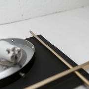 1960 wall light, black metal glass and gold brass rods