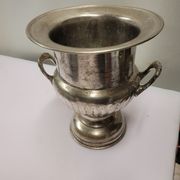 Antique champagne bucket in silver metal medicis shape