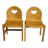 Post-formed chair in light wood, 2