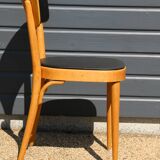 3 chaises baumann dos large skaï noir