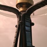 Lamp art deco and lampshade in opaque glass