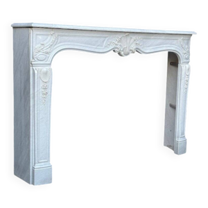 Cheminée de style Louis - marbre carrare