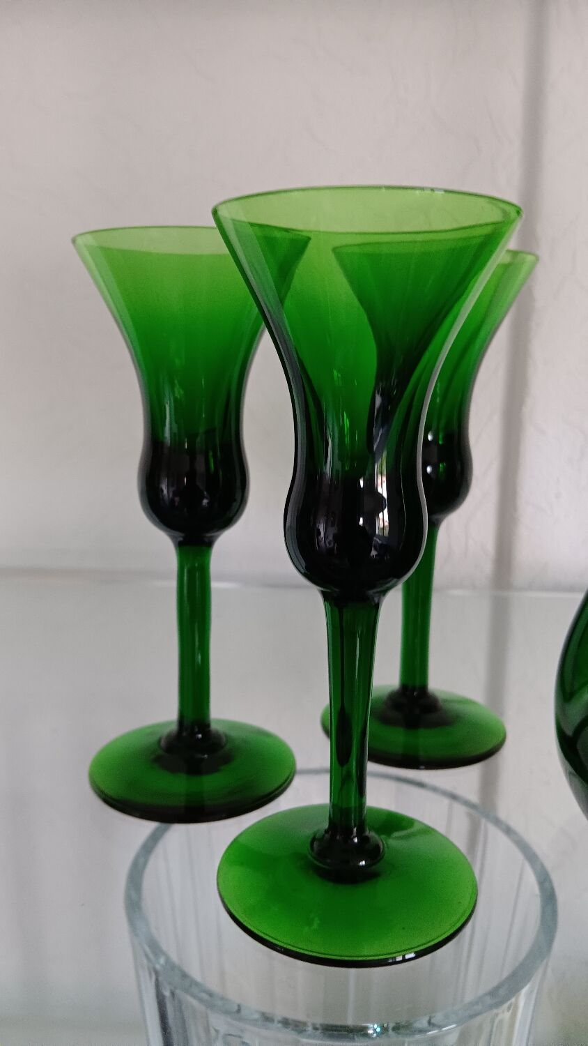 Kluk Kluk carafe by Jacob E.Bang - Holmegaard and 5 liqueur glasses