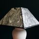 Vintage granite foot lamp and pyramid lampshade in marbled paper