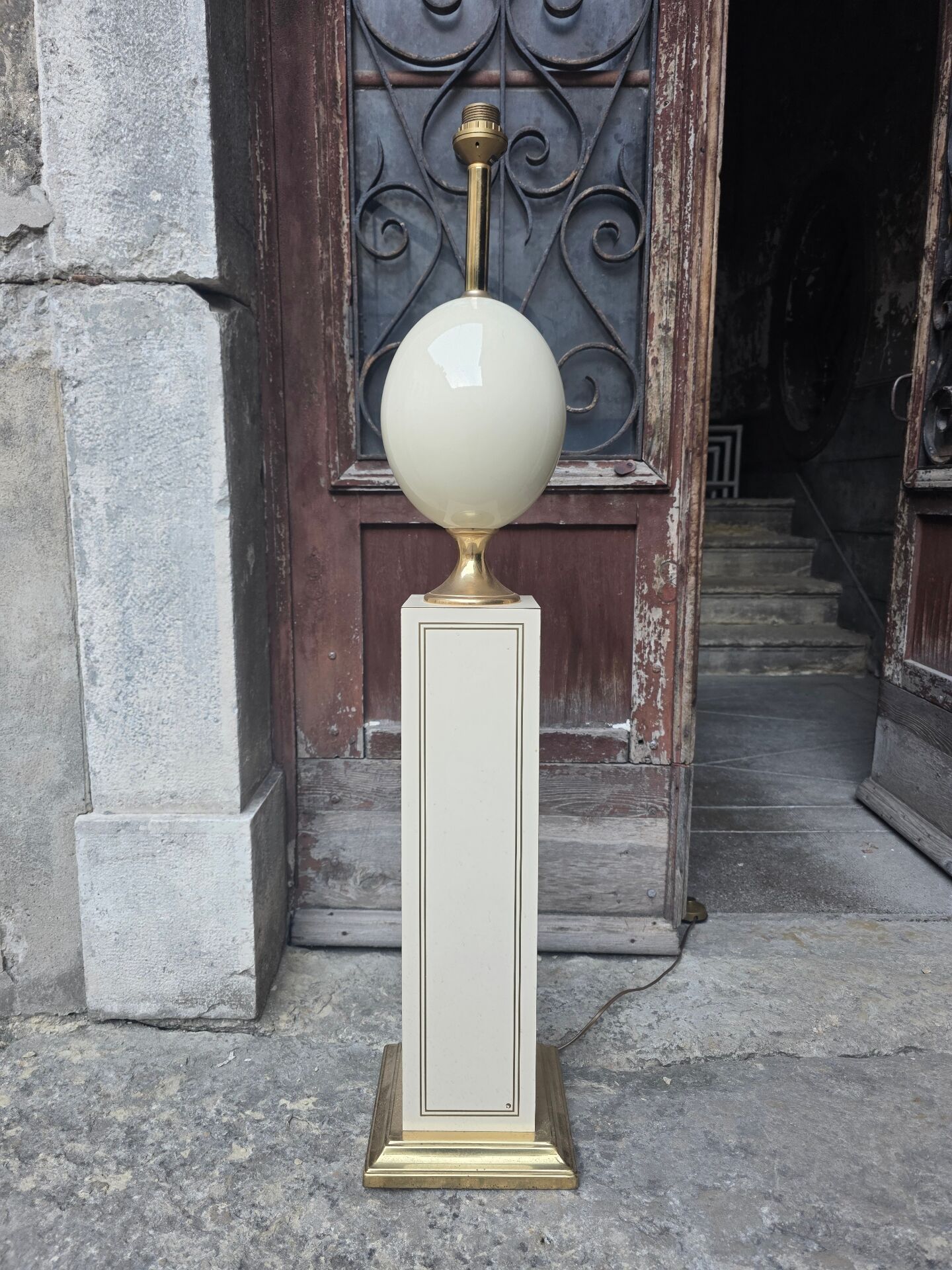 "Ostrich egg" floor lamp by Maison Le Dauphin