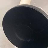 Mid-century modern leather and brass table lamp