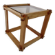 Scandinavian bedside table or side table in pine and smoked glass, 1980