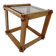 Scandinavian bedside table or side table in pine and smoked glass, 1980