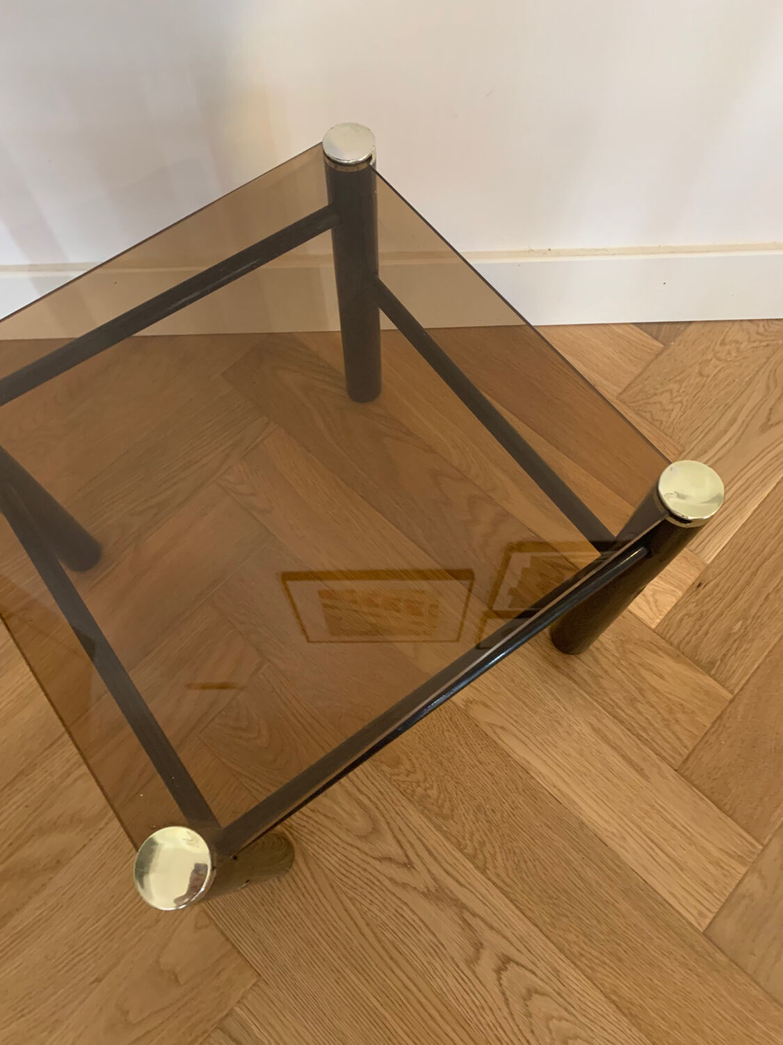 Small smoked glass table