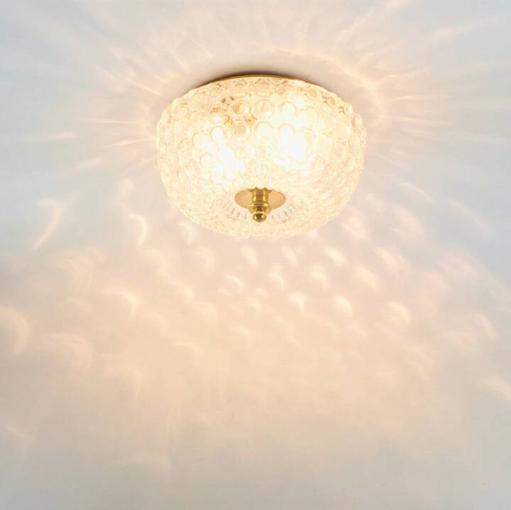 Large Mid-Century Bubble Glass Flush Mount/Ceiling Light by Helena Tynell for Limburg, Germany, 1960