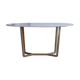 Oval dining table in white Ibiza marble