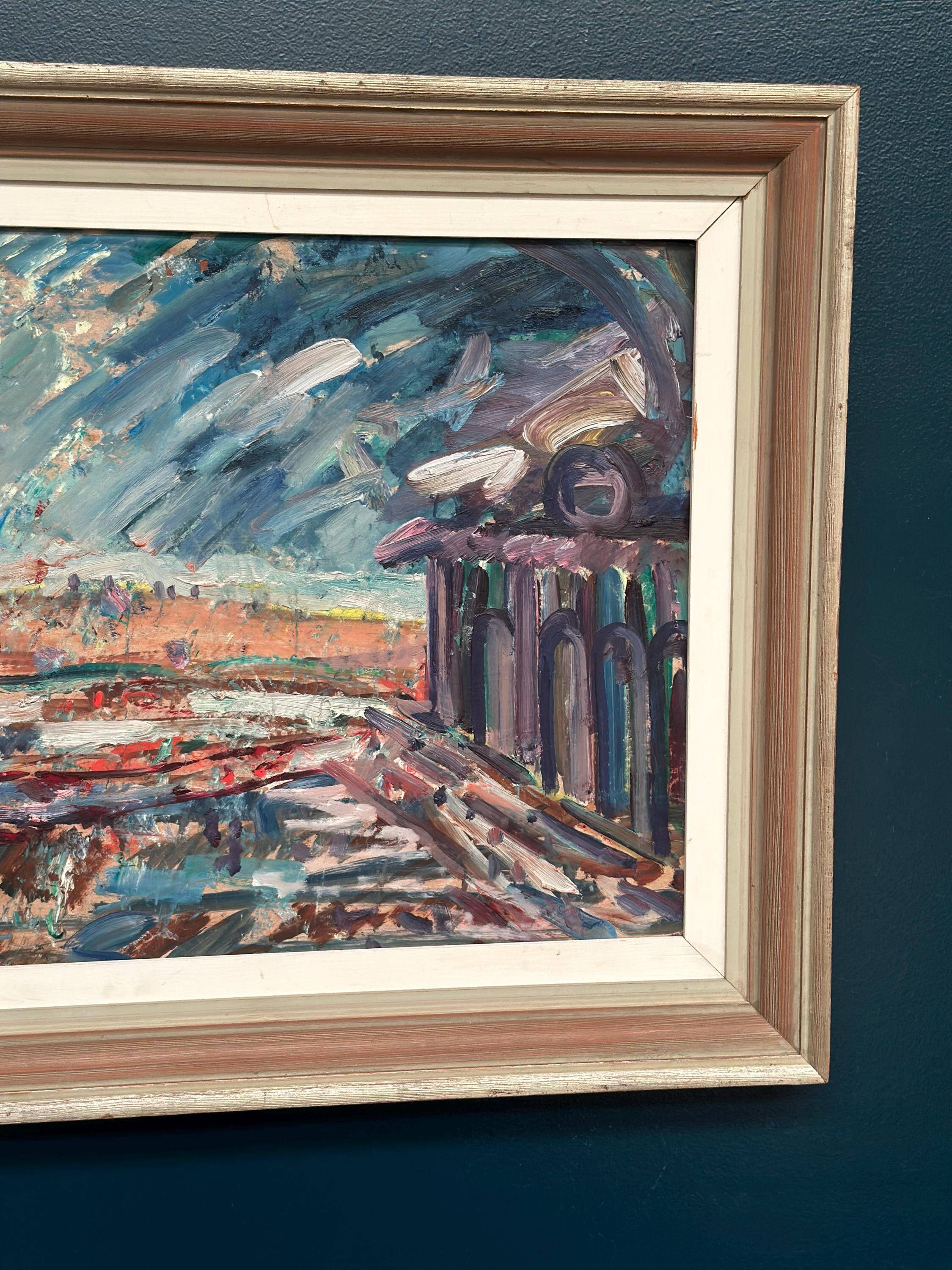 Original Oil On Canvas – “The Harbor Arches” – Vintage & Framed – 80 × 62 Cm (31.5" × 24.4")
