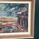 Original Oil On Canvas – “The Harbor Arches” – Vintage & Framed – 80 × 62 Cm (31.5" × 24.4")