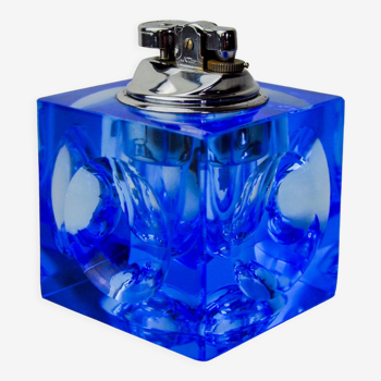 Briquet loupe par Antonio Imperatore, verre de murano bleu, italie, 1970