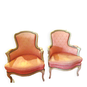 paire fauteuils rose
