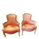 Pair of pink Louis XV style armchairs.