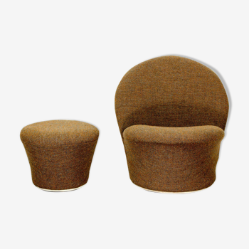 F572 armchair and mushroom ottoman by Pierre Paulin for Artifort, 1967