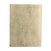 Framed printing process after a drawing by Auguste RODIN, Danseuse (1900)