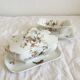 Antique Haviland Limoges porcelain sauce boat with lid, bird decor