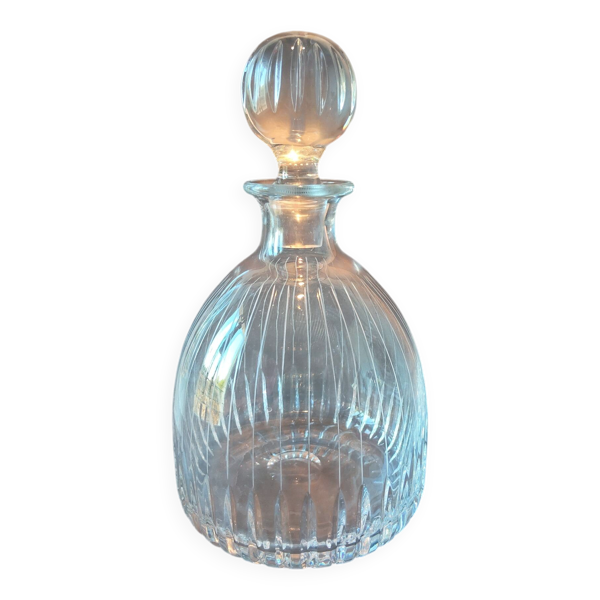 Carafe vintage en cristal taillé, bouchon boule — Beyit