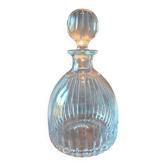 Carafe vintage en cristal taillé, bouchon boule